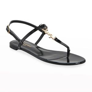 Cassandra Leather YSL Slingback Sandals